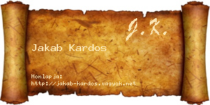 Jakab Kardos névjegykártya